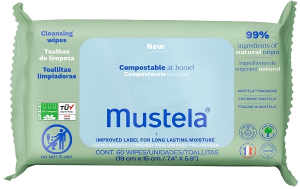 MUSTELA SALVIETTE COMPOSTABILI PROFUMATE 60 PEZZI - Farmacia Nuova Dr.ssa Gabriella Catellani