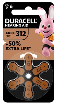 DURACELL EASY TAB 312 MARRONE BATTERIA PER APPARECCHIO ACUSTICO 6 PEZZI - Farmacia Nuova Dr.ssa Gabriella Catellani