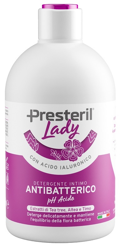 LADY PRESTERIL  DETERGENTE INTIMO ANTIBATTERICO/PH ACIDO 250 ML - Farmacia Nuova Dr.ssa Gabriella Catellani