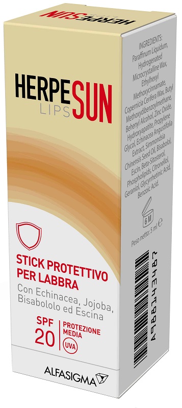 HERPESUN LIP STICK LABBRA SPF 20 5 ML - Farmacia Nuova Dr.ssa Gabriella Catellani