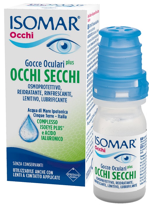 ISOMAR OCCHI SECCHI PLUS GOCCE OCULARI ACIDO IALURONICO 0,20% 10 ML - Farmacia Nuova Dr.ssa Gabriella Catellani