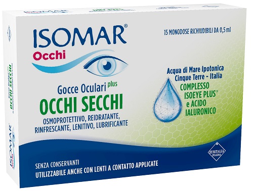 ISOMAR OCCHI SECCHI PLUS GOCCE OCULARI ACIDO IALURONICO 0,20% 15 FLACONCINI - Farmacia Nuova Dr.ssa Gabriella Catellani